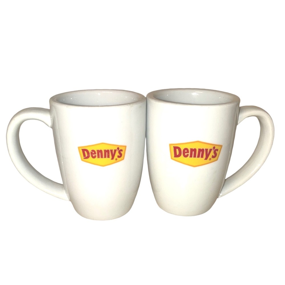 Denny's Coffee Mug Set Retro Diner Cafe Americana Pair Vintage Style Oneida